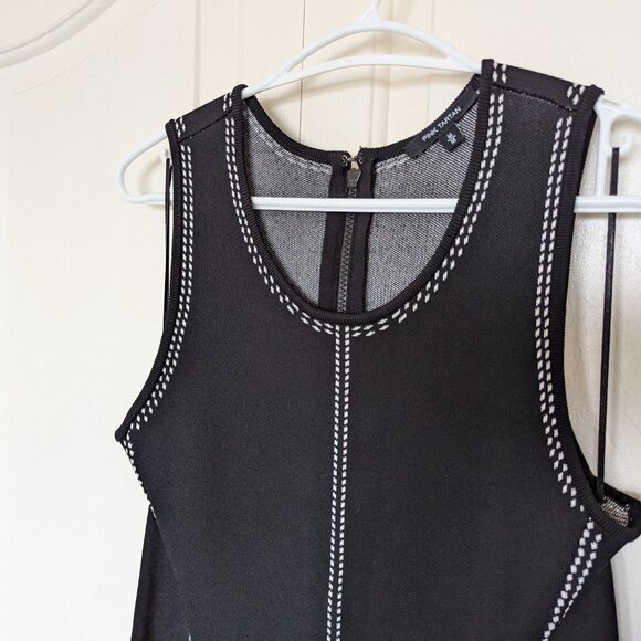 PINK TARTAN Black and white scuba dress size M - Picture 2 of 5